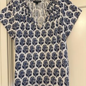 J. Crew Blue Medallion Blouse